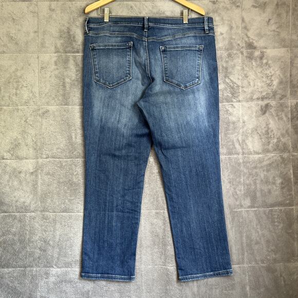 Ann Taylor Loft Jeans Women 16 Blue Modern 27" Crop Stretch Denim Beachy Coastal - Picture 2 of 12